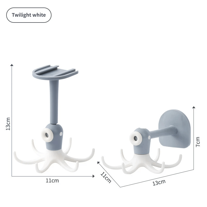 🪝Drill-free 360° rotating octopus hook🐙