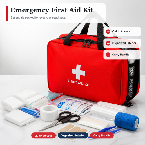 All-in-One Waterproof Emergency Medical Kit for Travel and Everyday Safety