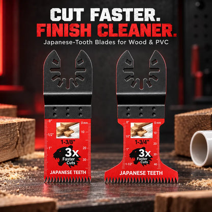 Japanese-Tooth Oscillating Multi-Tool Blades — Universal Quick-Fit
