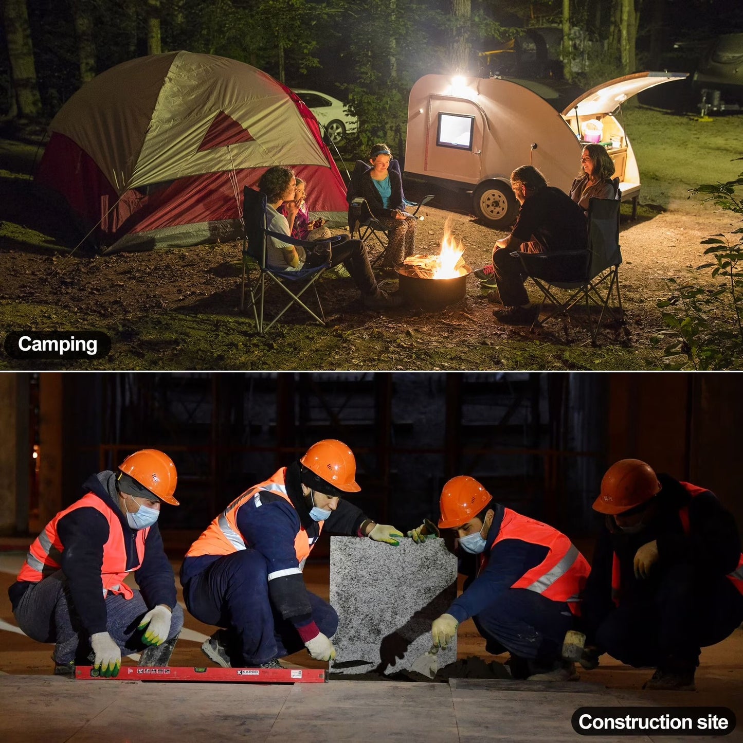 🔦Solar Rechargeable LED Work Light: 288 LED Bright Floodlight, USB-C Charging, 11000mAh, Magnetic Waterproof for Camping Emergency