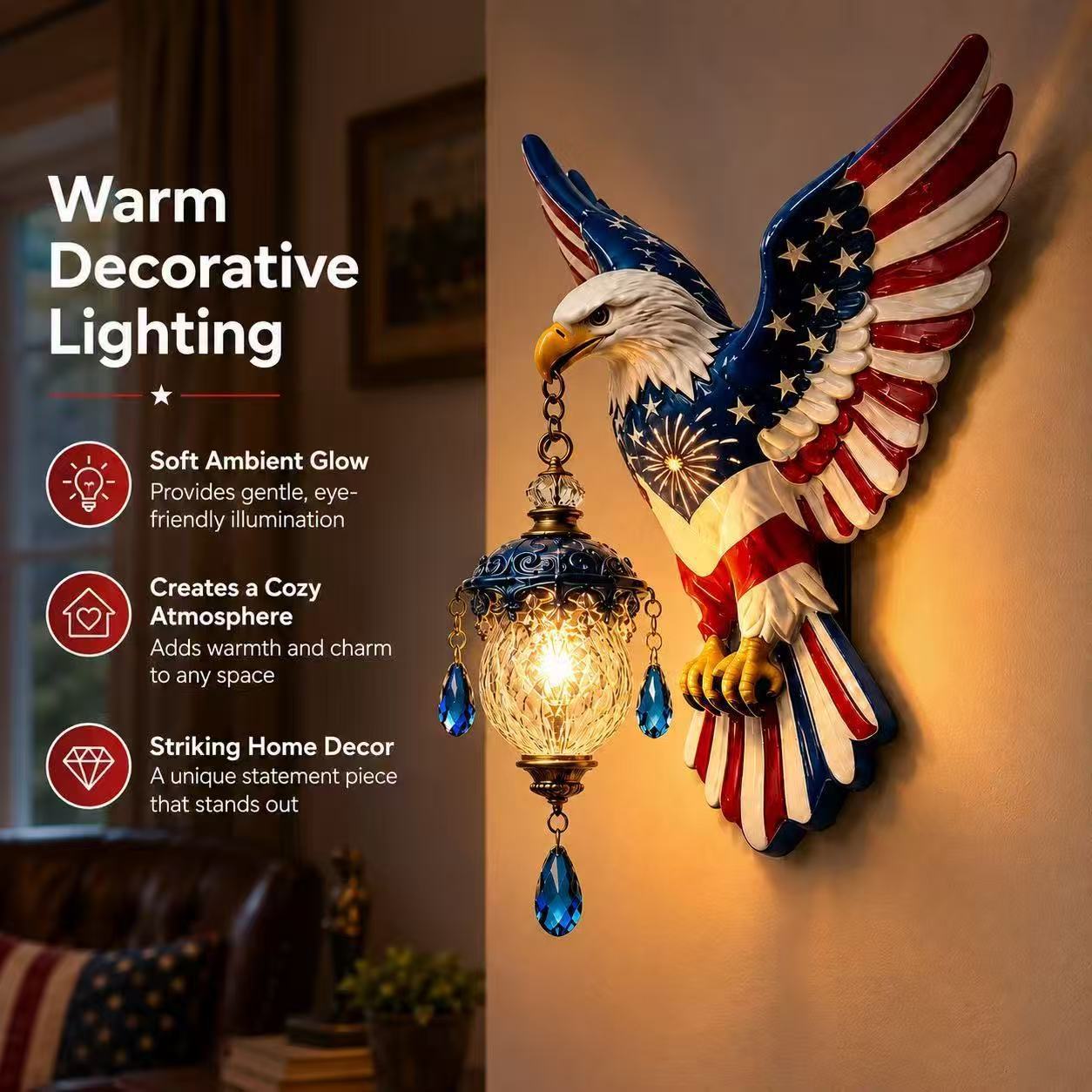 🦅American Freedom Eagle Pendant Wall Light – Unique Gift for Patriots🎁