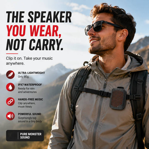 Outdoor Clip-On Bluetooth Speaker I Waterproof Speakerfor Running & Cycling