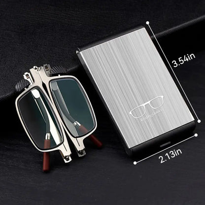 👓 Folding Reading Glasses – Ultra-Slim Portable Readers with Protective Metal Case for Everyday & Travel
