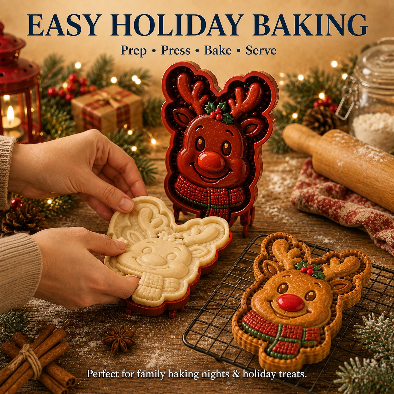 ⏳ 49% OFF – 🎄 9-Piece Mini Christmas Cake Mold Set | Reusable, embossed molds for creating detailed Santa, snowman, reindeer, Christmas tree, and holiday cakes 🥧✨