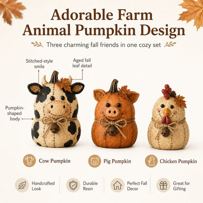 💥🏆Rustic Farm Pumpkin Friends Decor Set