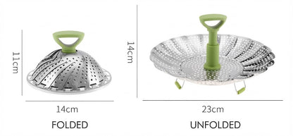 🧑‍🍳kitchen Artifact🥳Stainless steel folding vegetable steamer (🔥New Year's discount🔥)