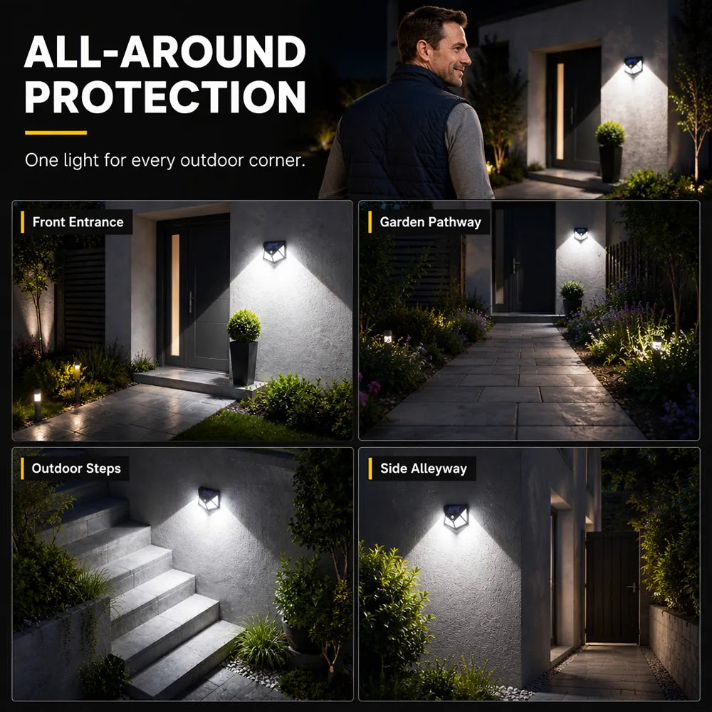 Light Up Gardens Instantly! 140-LED Motion Sensor Solar Wall Lamp