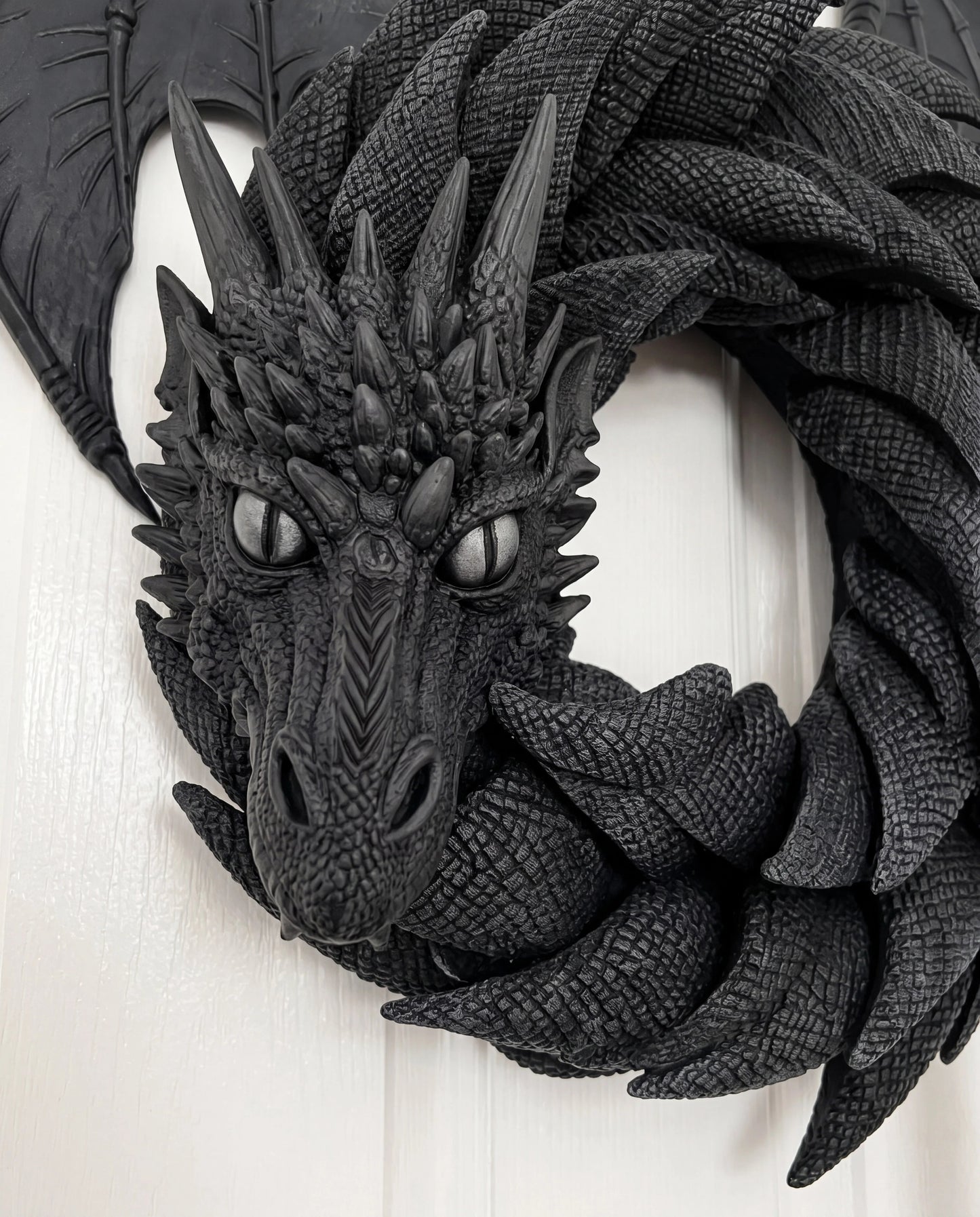🐉 Gothic Dragon Wreath Front Door Decor