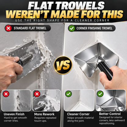 🏠 Corner Finishing Trowel – Stainless Steel Plaster & Putty Tool for Interior Wall Corners