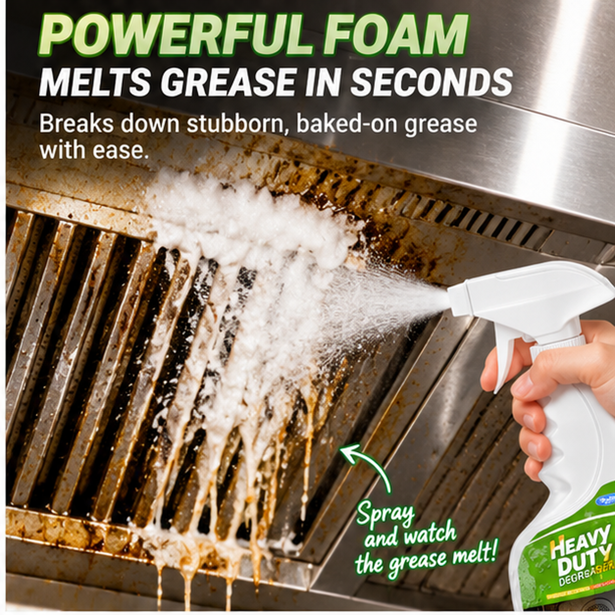 🧽 Heavy Duty Kitchen Degreaser – Spray, Wipe & Cut Through Tough Grease ✨🛒
