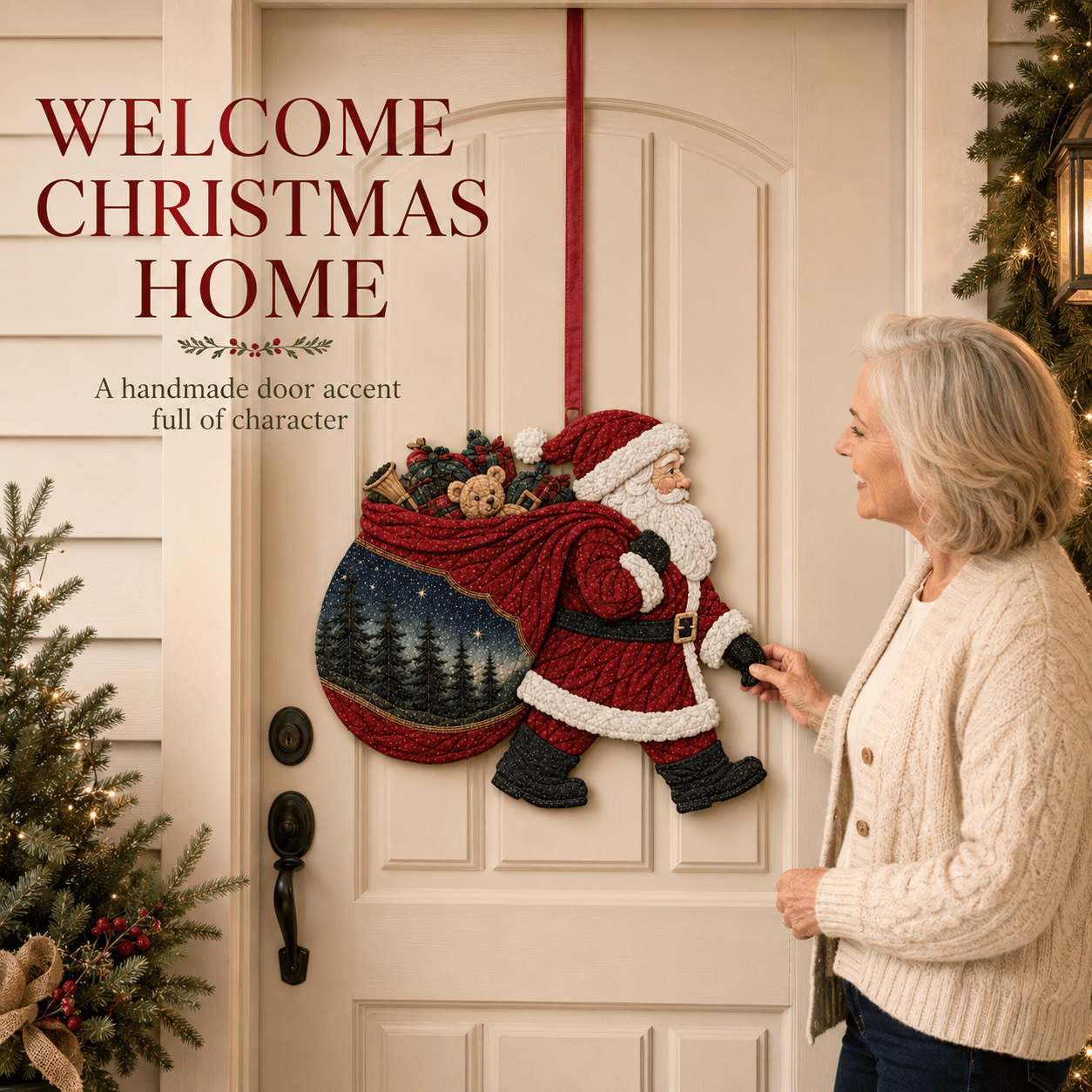 🧵 Christmas Fabric Art Door Hanging Craft Kit