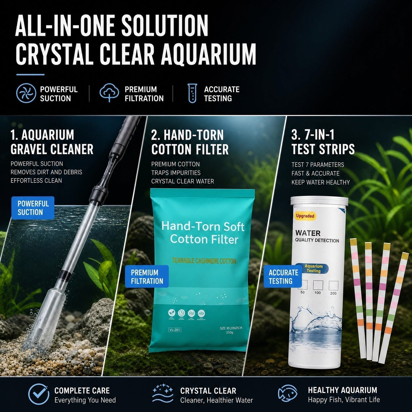 🎉Limited Time 50% OFF！🐠💦No more worries about poor water quality during water changes！ 🔥 Electric Aquarium Gravel Cleaner✨