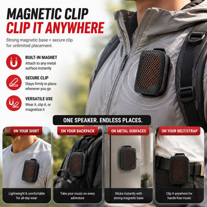 Outdoor Clip-On Bluetooth Speaker I Waterproof Speakerfor Running & Cycling