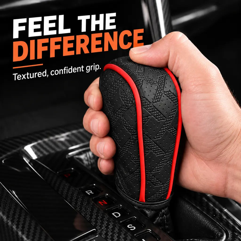 🚗 Sport Grip Leather Gear Shift Knob Cover 🔥