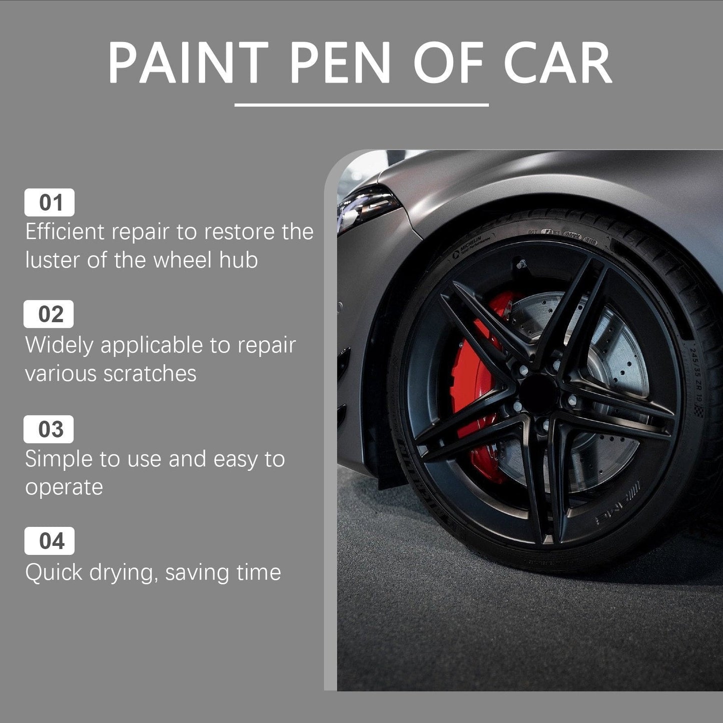 🚗Black Wheel Scratch Repair Pen – Fix Scuffs, Scratches & Paint Chips on Car Rims