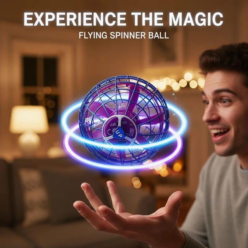 🎁Children's Day Gifts🚀 Levitating Induction Flying Ball – Smart Glow Gyro for Fingertip Play – LED Mini Drone Toy for Kids & Adults ✨