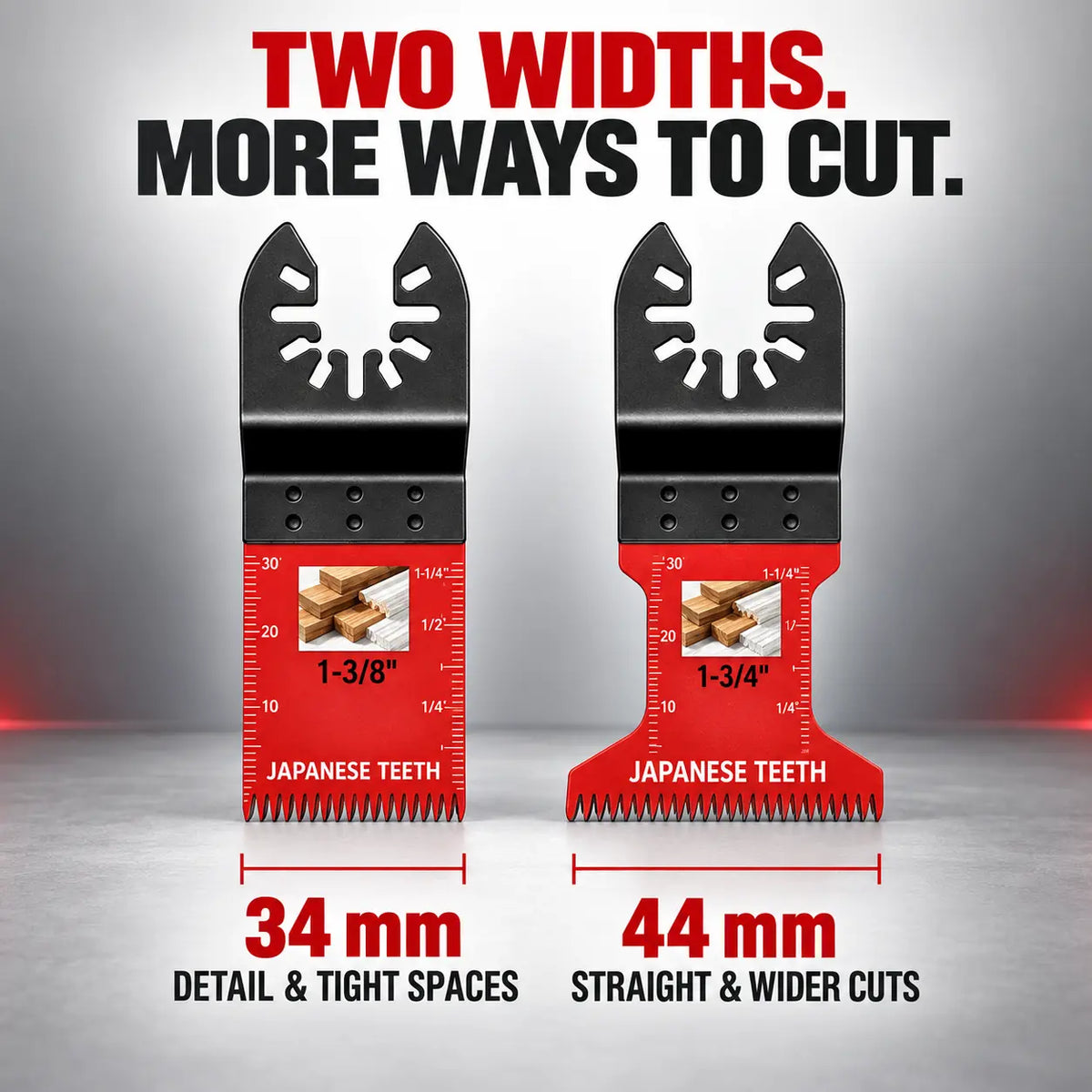 Japanese-Tooth Oscillating Multi-Tool Blades — Universal Quick-Fit