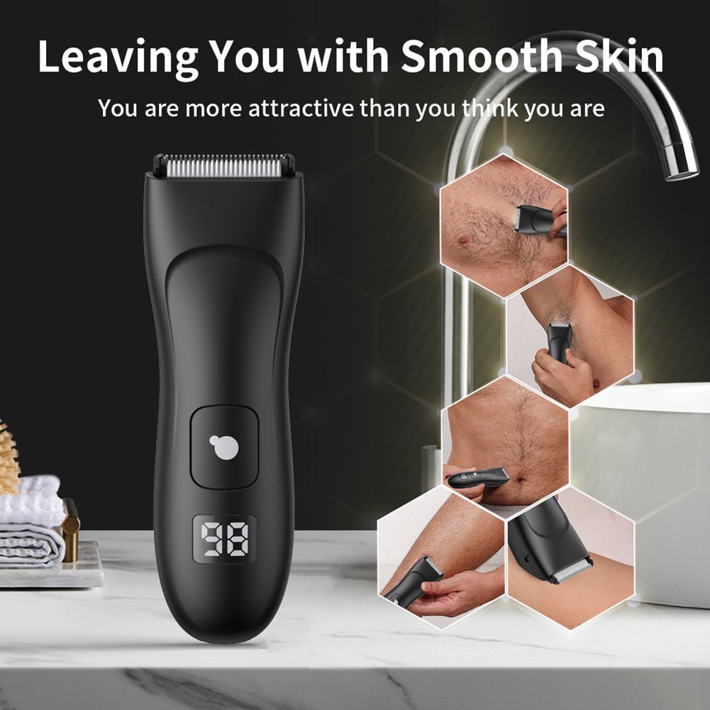 Digital display electric hair clipper groin shaver private armpit pubic hair body hair trimmer
