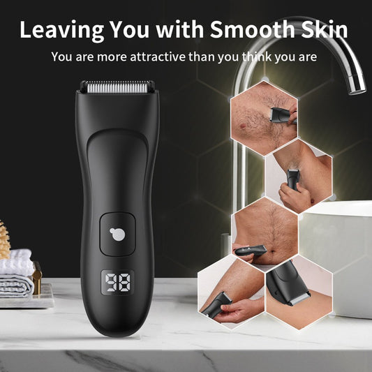 Digital display electric hair clipper groin shaver private armpit pubic hair body hair trimmer