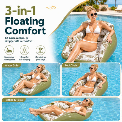 🔥HOT SALE🔥🛋️ 3-in-1 Inflatable Pool Lounge Chair