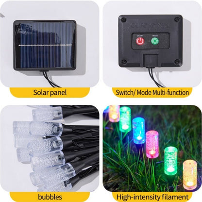 2026 Hot Sale💙 20-Pack Blue Bubble Solar Garden Stake Lights