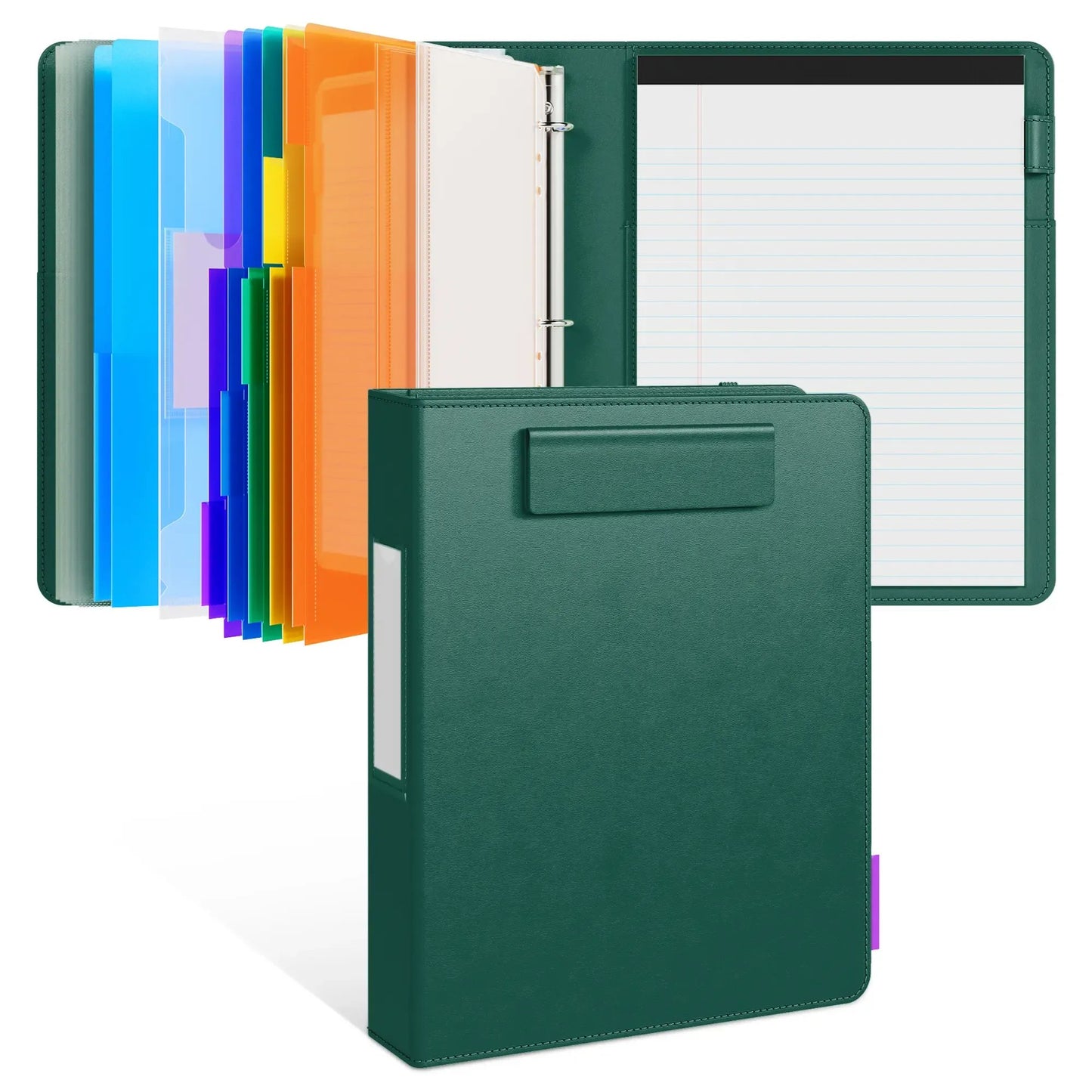 🔥HOT SALE 49% OFF - 📄✨PU Leather Clipboard with Storage – 3-Ring Binder, Magnetic Clip, Removable Notepad & Expanding File
