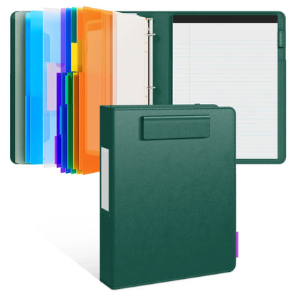 🔥HOT SALE 49% OFF - 📄✨PU Leather Clipboard with Storage – 3-Ring Binder, Magnetic Clip, Removable Notepad & Expanding File