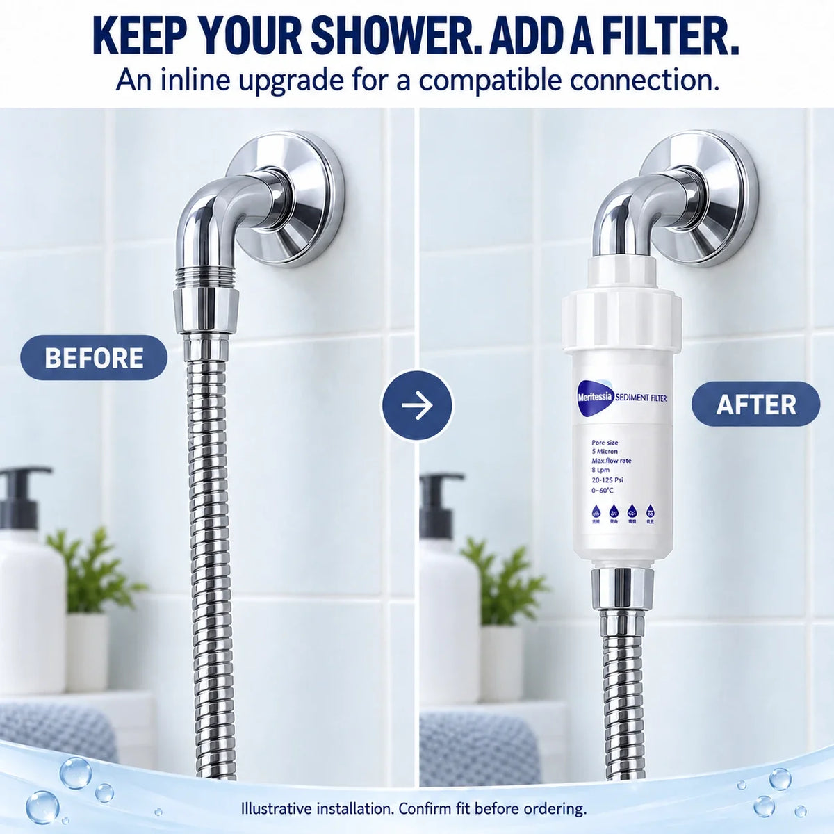 Inline Water Filter Cartridge