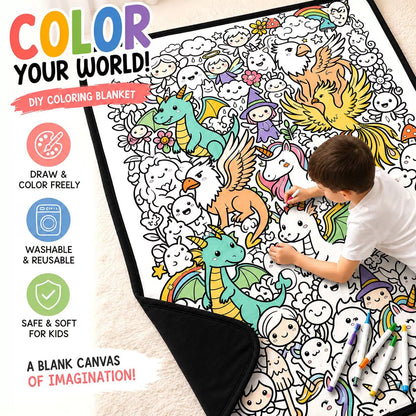 Coloring Blanket🖍️ Color It. Wash It. Repeat It! 🔄✨