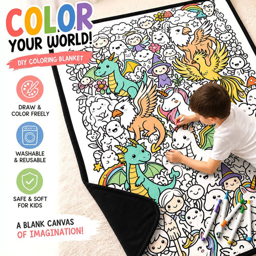 Coloring Blanket🖍️ Color It. Wash It. Repeat It! 🔄✨