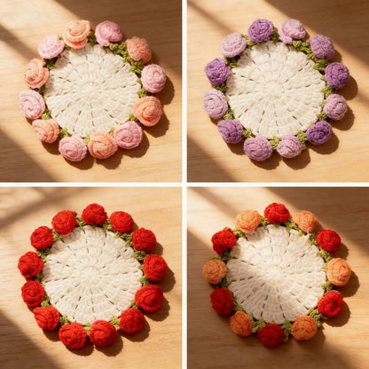 ✨Handmade Crochet Flower Bouquet Coaster