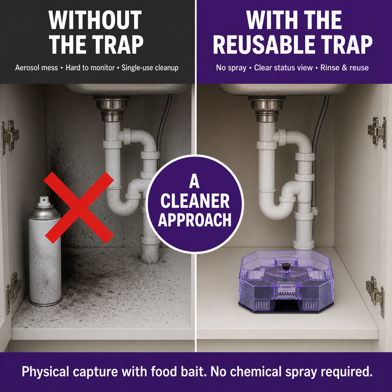 Reusable No-Spray Roach Trap