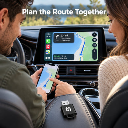 2-in-1 Wireless CarPlay and Android Auto USB-A Adapter