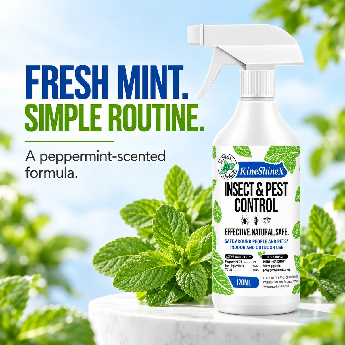 KineShineX Peppermint Pest Repellent Spray – 120 mL