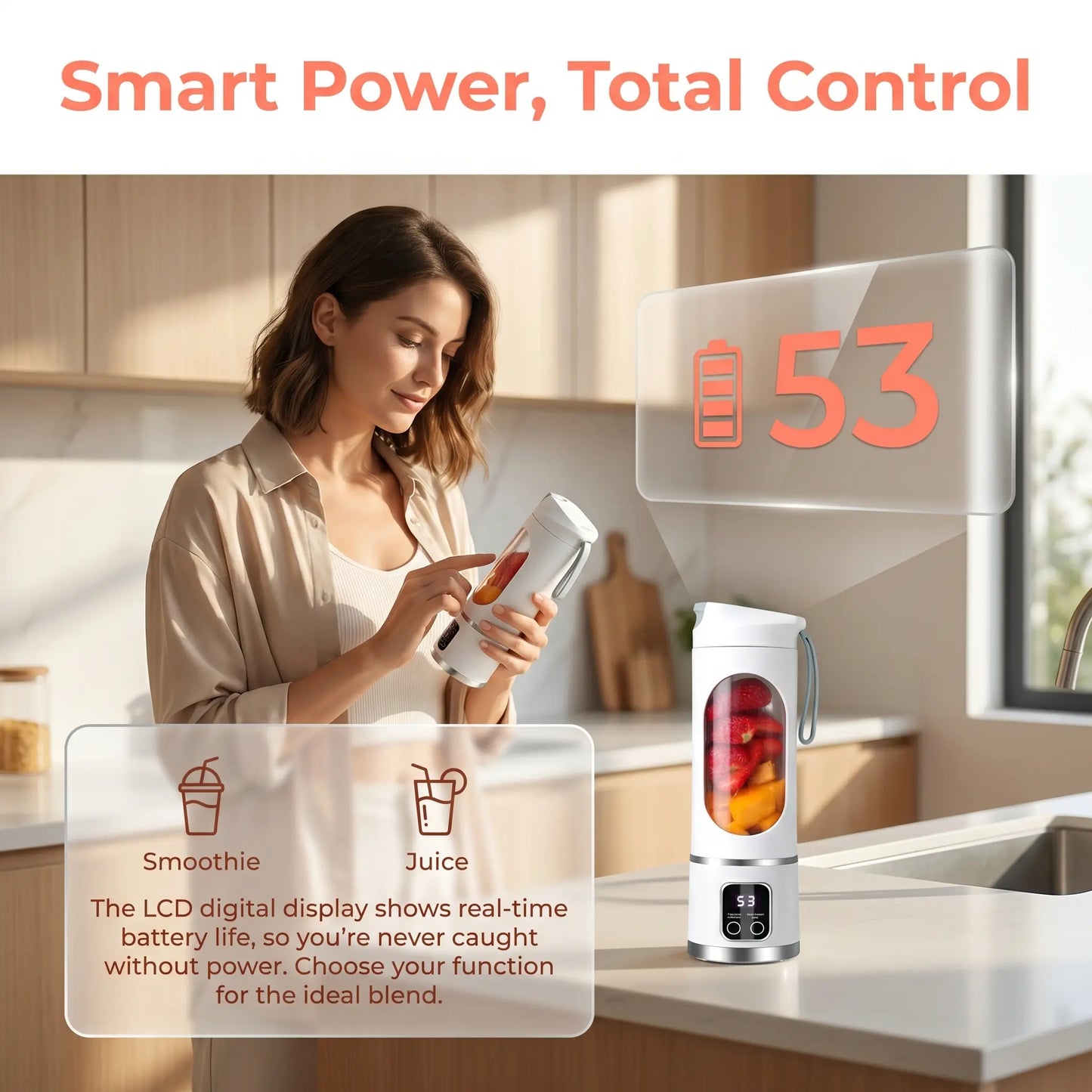 🔥 24-Hour Deal | Portable USB Blender with LED Display