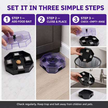 Reusable No-Spray Roach Trap