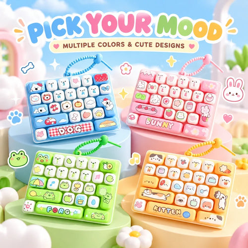 26-Key Mini Fidget Keyboard Keychain