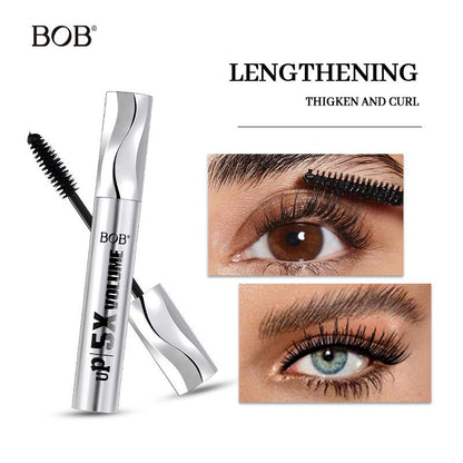 BOB Silver Tubing Mascara - Waterproof, Sweat-Proof, Non-Smudging Makeup Mascara for Dense Curls, Slender Lengthening Lashes, Voluminous European-American Styled Eyelash Base, Lengthening Mascara,summervibes