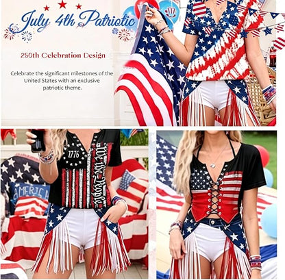 USA 250th Anniversary Denim Fringe Belt — Limited Edition Patriotic Statement Piece