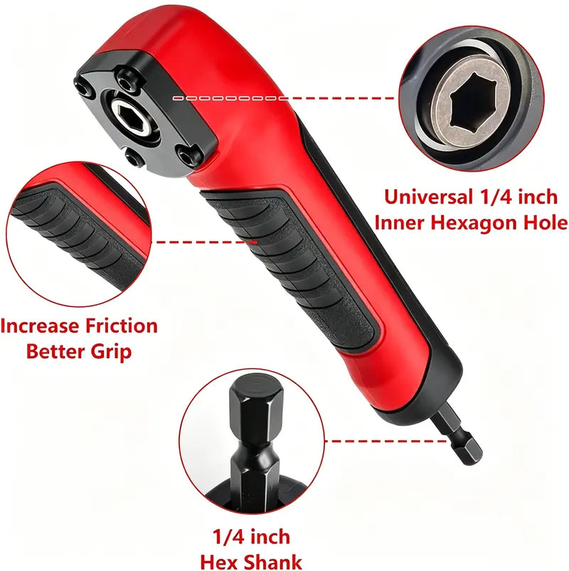 ⚙️ TIGHT SPACE DRILL ADAPTER | 90 Degree Right Angle Attachment for Drills & Screwdrivers with 1/4' Hex Shank