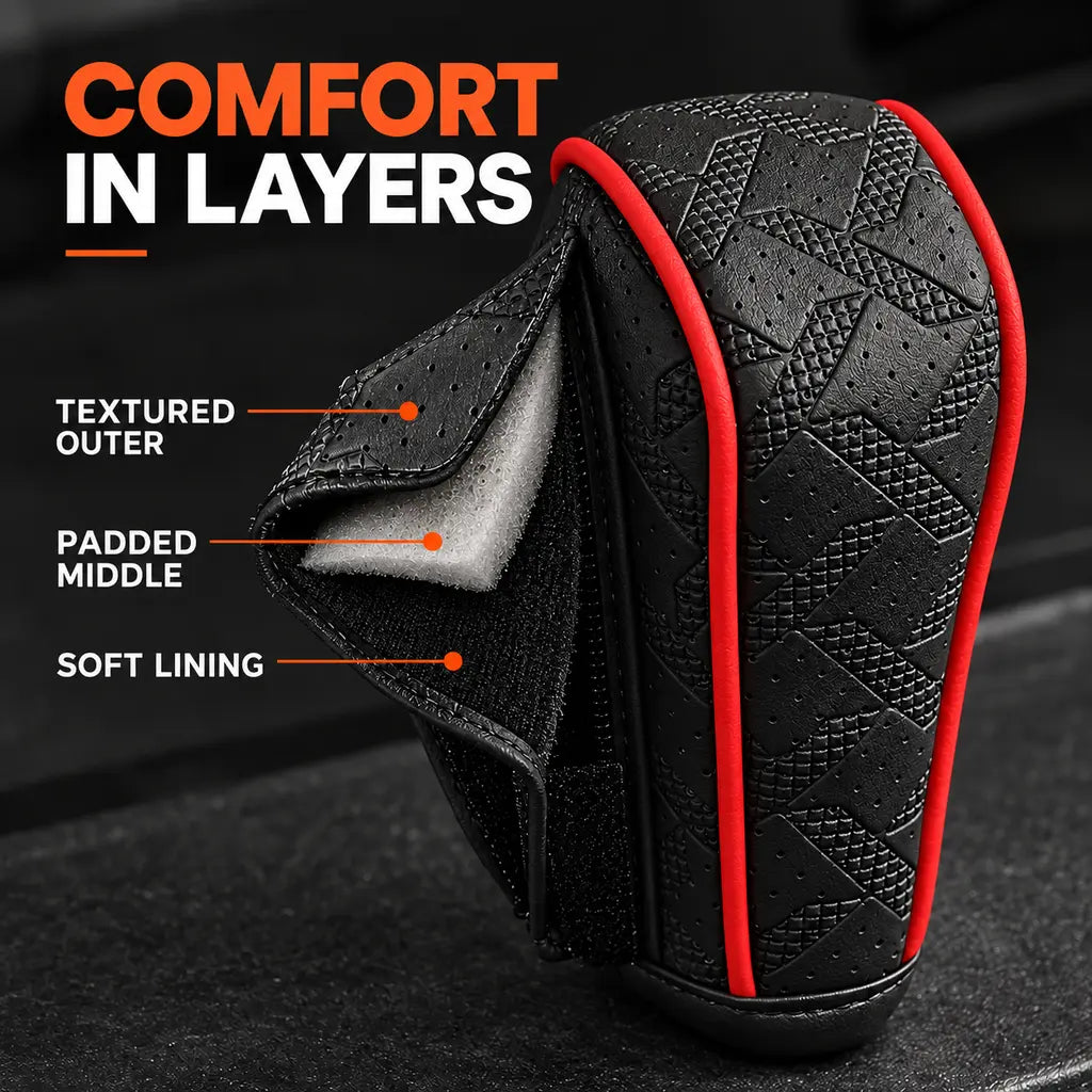 🚗 Sport Grip Leather Gear Shift Knob Cover 🔥