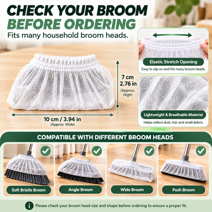 🧹 100 PCS Disposable Broom Dust Cover – Elastic Cleaning Cover for Pet Hair, Dust & Everyday Floor Debris