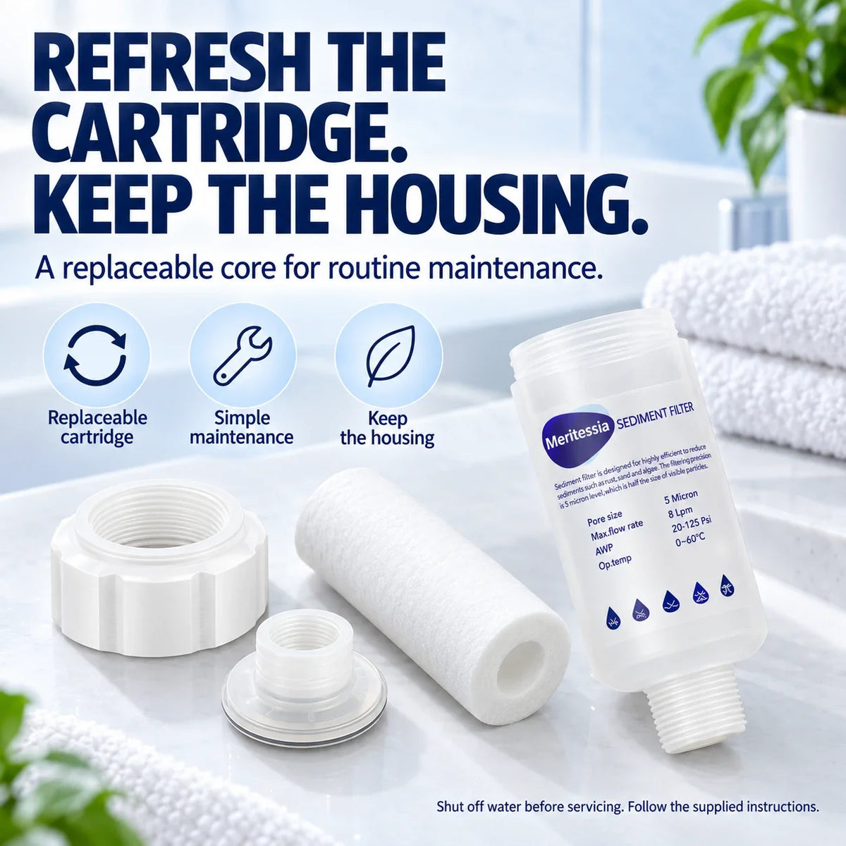 Inline Water Filter Cartridge