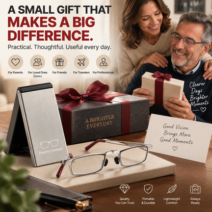 👓 Folding Reading Glasses – Ultra-Slim Portable Readers with Protective Metal Case for Everyday & Travel