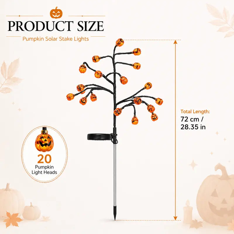 🎃✨ Solar Powered Pumpkin Stake Lights – Ideal Outdoor Halloween Landscape Decor