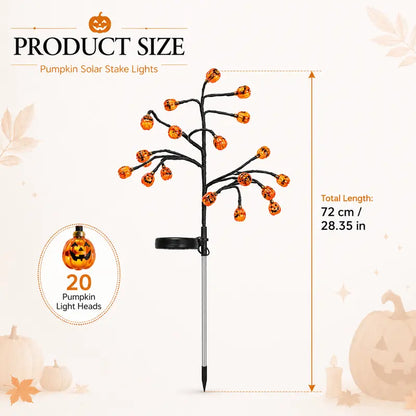 🎃✨ Solar Powered Pumpkin Stake Lights – Ideal Outdoor Halloween Landscape Decor