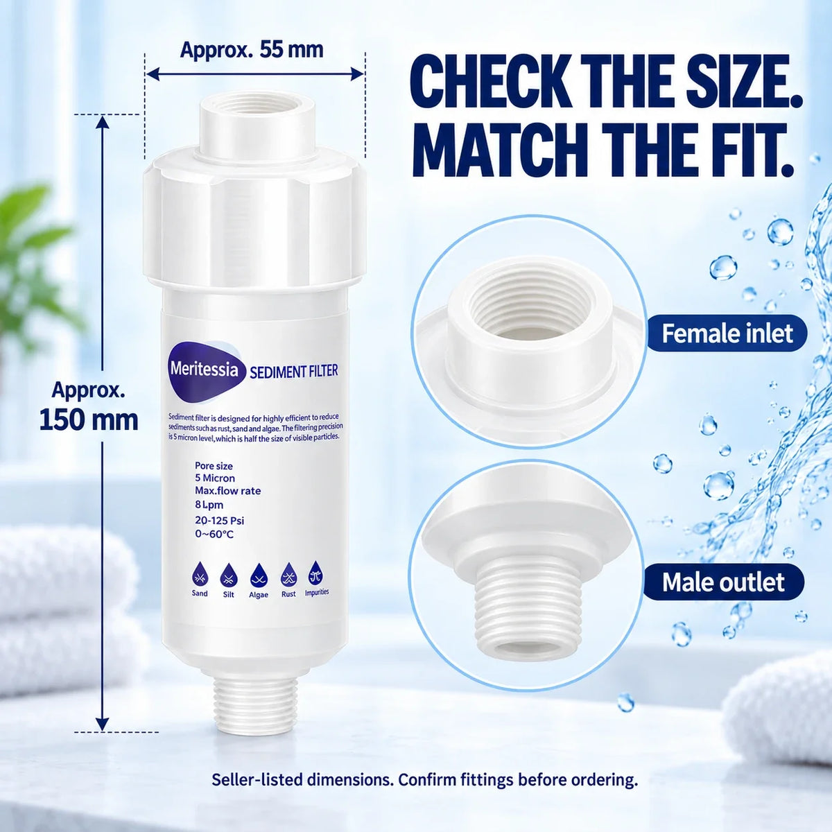Inline Water Filter Cartridge