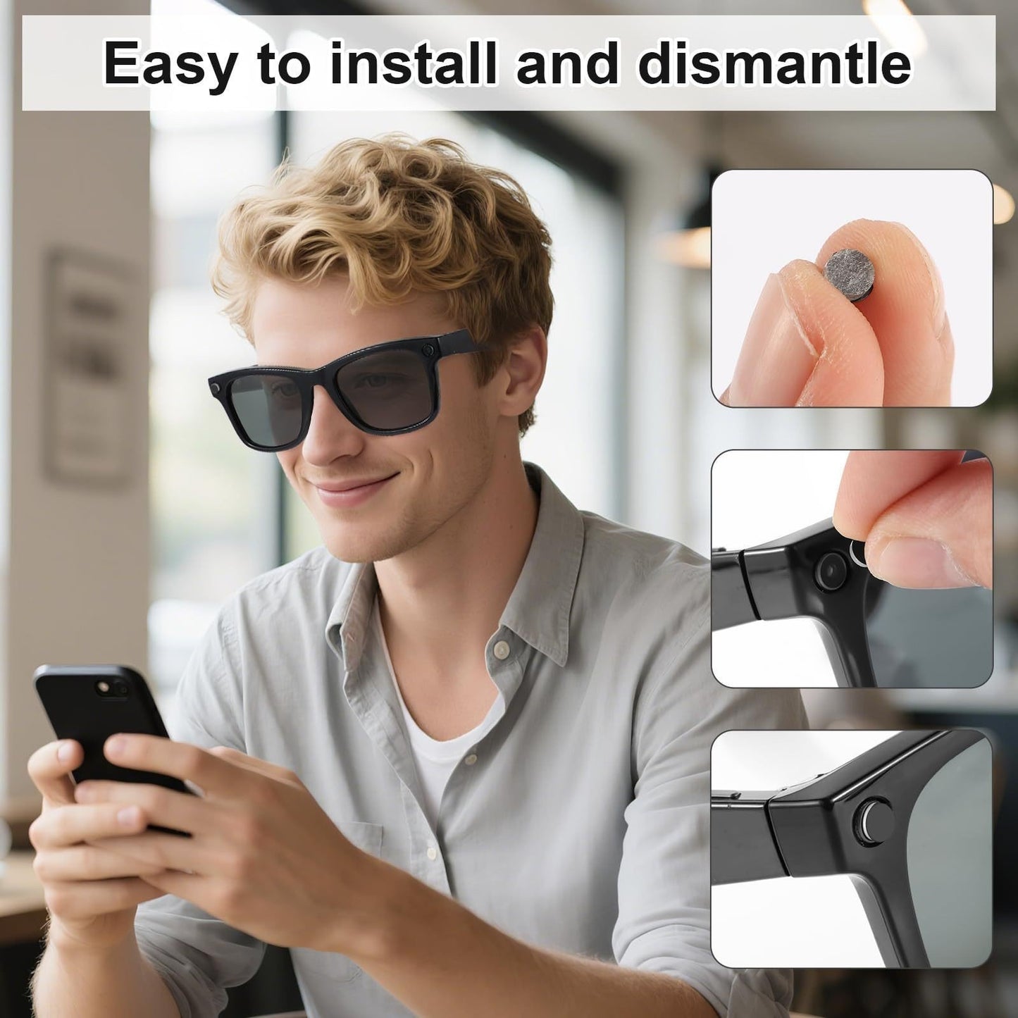 20 pcs LED Light Blocking Stickers Compatible with Ray-Ban Meta Wayfarer/Skyler/Headliner Gen 2 & Oakley Meta HSTN Smart Glasses Accessories, Low-Tack Restickable Blackout LED Light Covers Sticker