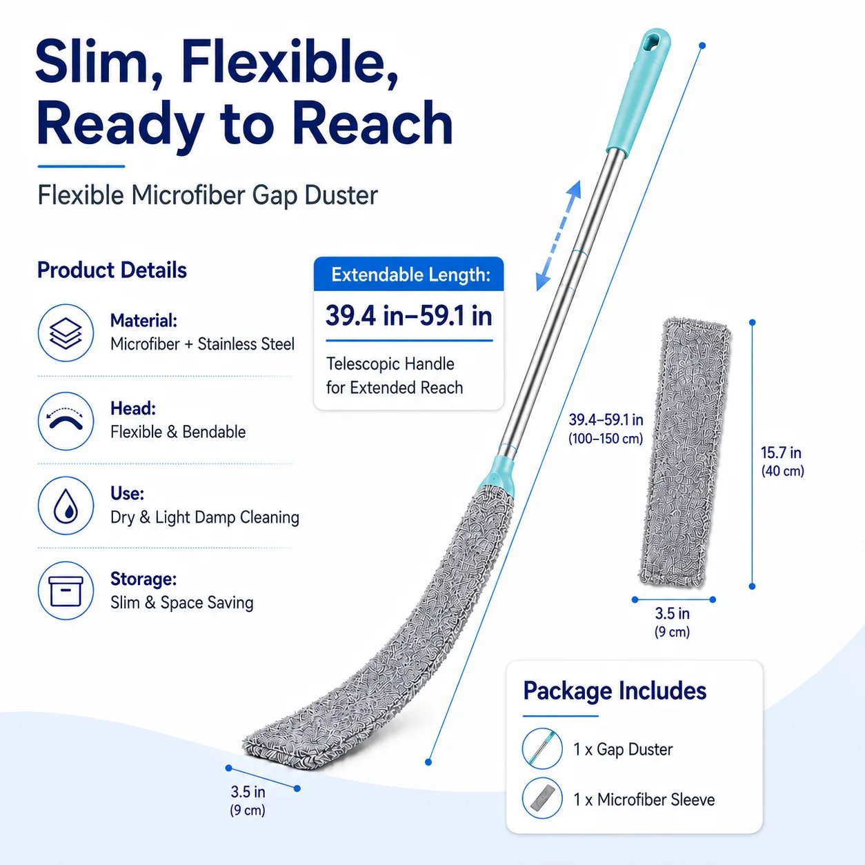 Flexible Microfiber Gap Duster – Reach Every Corner with Ease 🧹✨