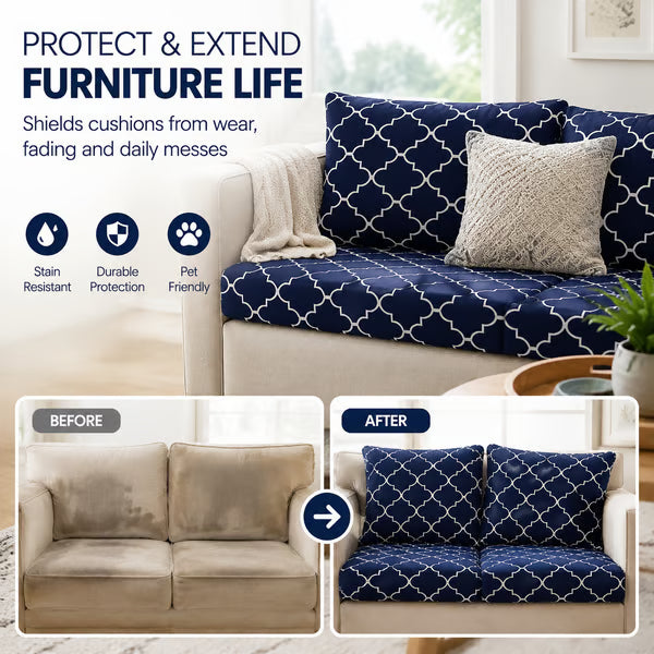 💗LAST DAY SALE 50% OFF⚡50K+ SOLD💕Patio Sofa Cushion Cover – Stretch, Water-Resistant ✨